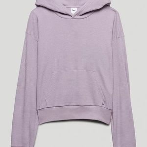 Aritzia Tna Bloor Waffle Hoodie, cropped, size Medium, purple ash